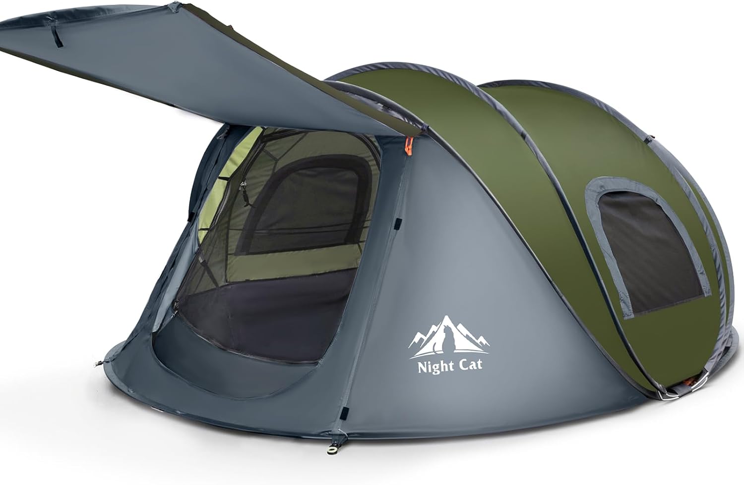 Night Cat Pop Up Camping Tent: 2-4 Person Tents for Camping Double Layers