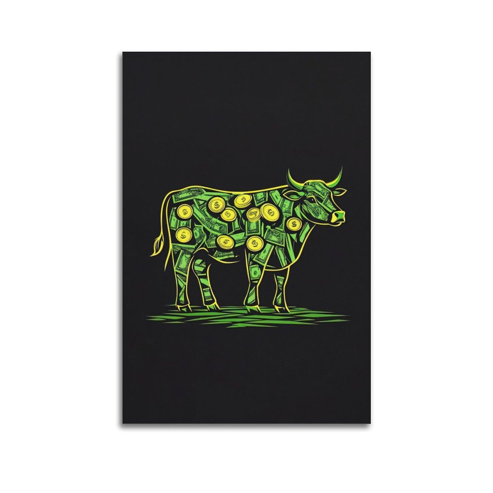 ZSZWHJ Animal Poster Magical Cow Poster Decorative Painting Canvas Wall Posters And Art Picture Print Modern Family Bedroom Decor Posters 20x30inch(50x75cm)