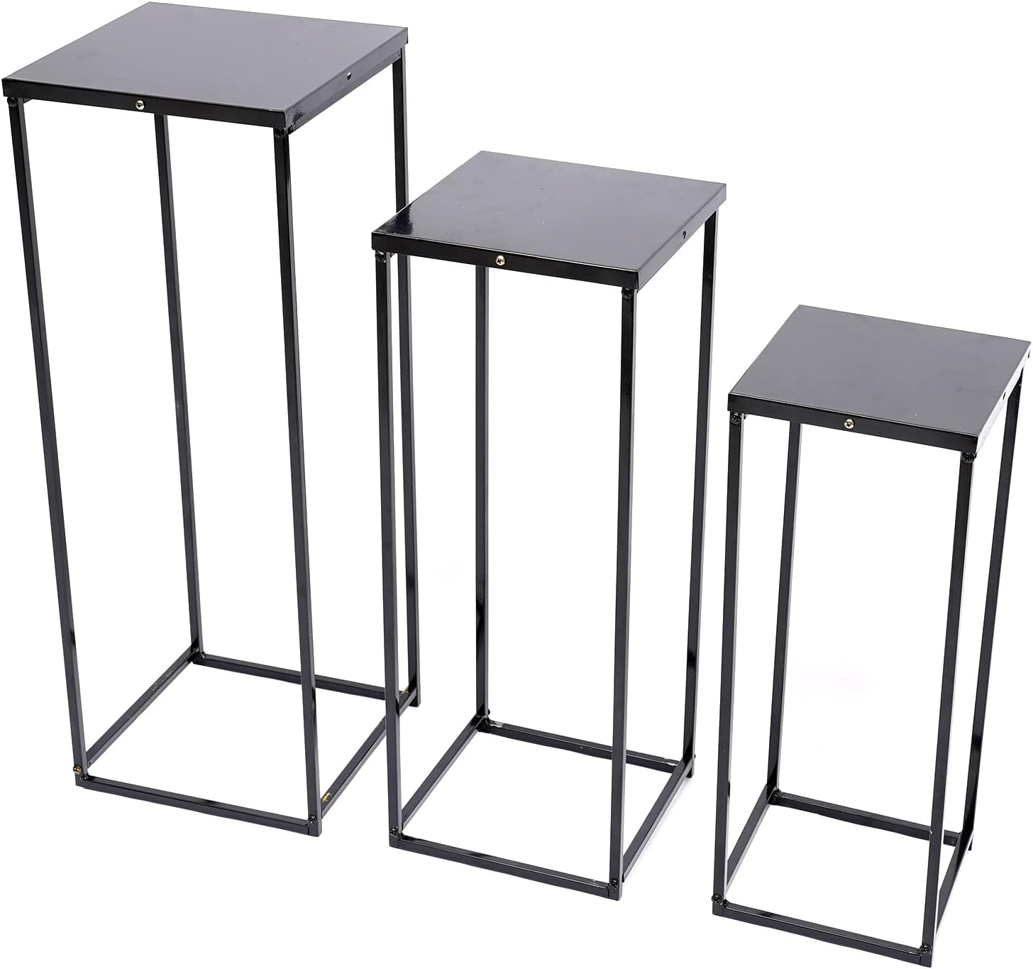 3PCS Pedestal Stand for Parties,Wedding Flower Stand Vase Column Pack of 3,Geometric Centerpieces Vase for Tables Flower Hold Rack for Wedding Party