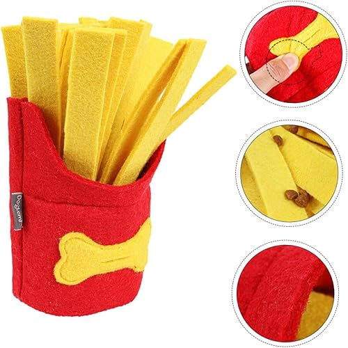 Miniatura 8 de balacoo Juego de comida interactiva en forma de felpa masticable chirriante papas fritas juguetes habilidades ocultar forraje lento para cachorros,