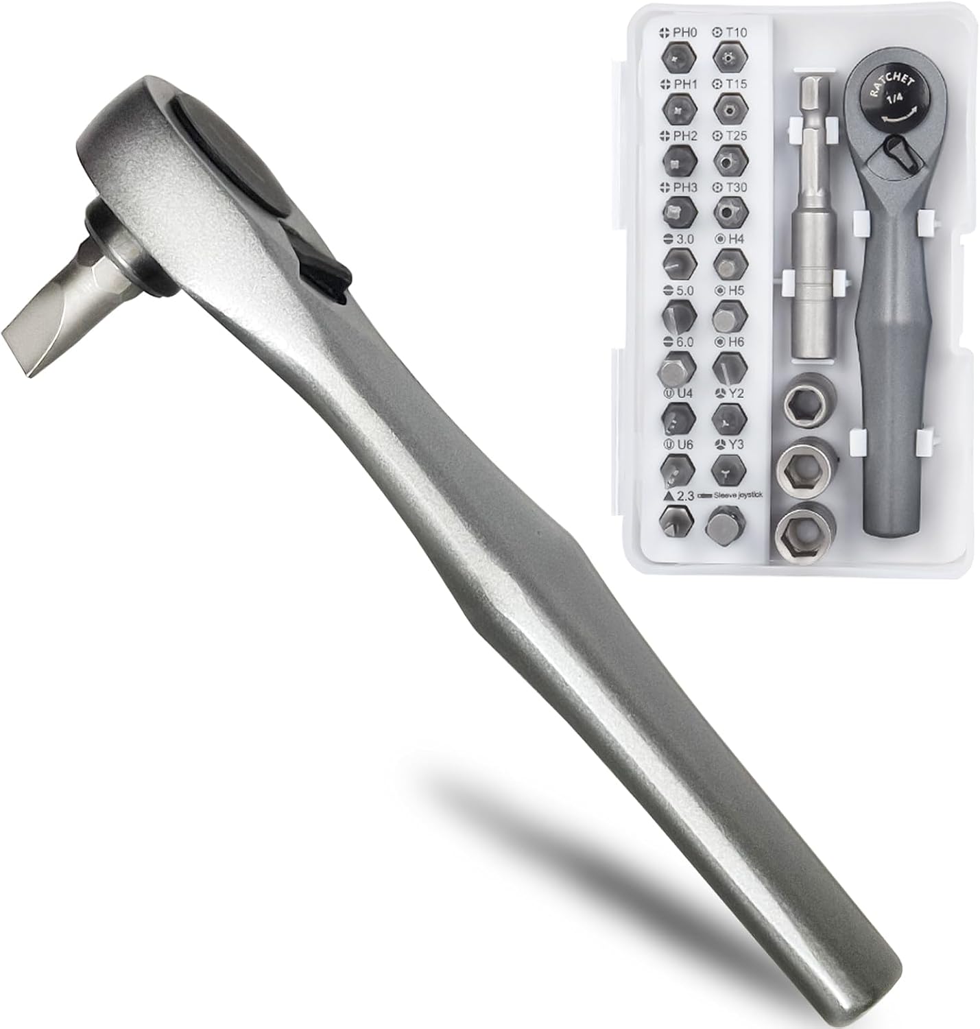 Ratcheting Screwdriver Set,25 in 1 Tool Screwdriver Kit,EDC Multi Tool Pocket Screwdriver with Multiple Bits