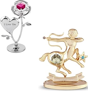 CRYSTOCRAFT I Love You Gifts, Rose Decoration with Austrian Crystals and Constellation Decor Collection Gift