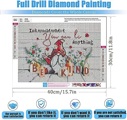 YMQIANYU 5D Diamond Painting Kits for Adults Kids, Christmas Red Gnome Full Drill Diamond Art Craft Kits for Home Wall Decor Gift