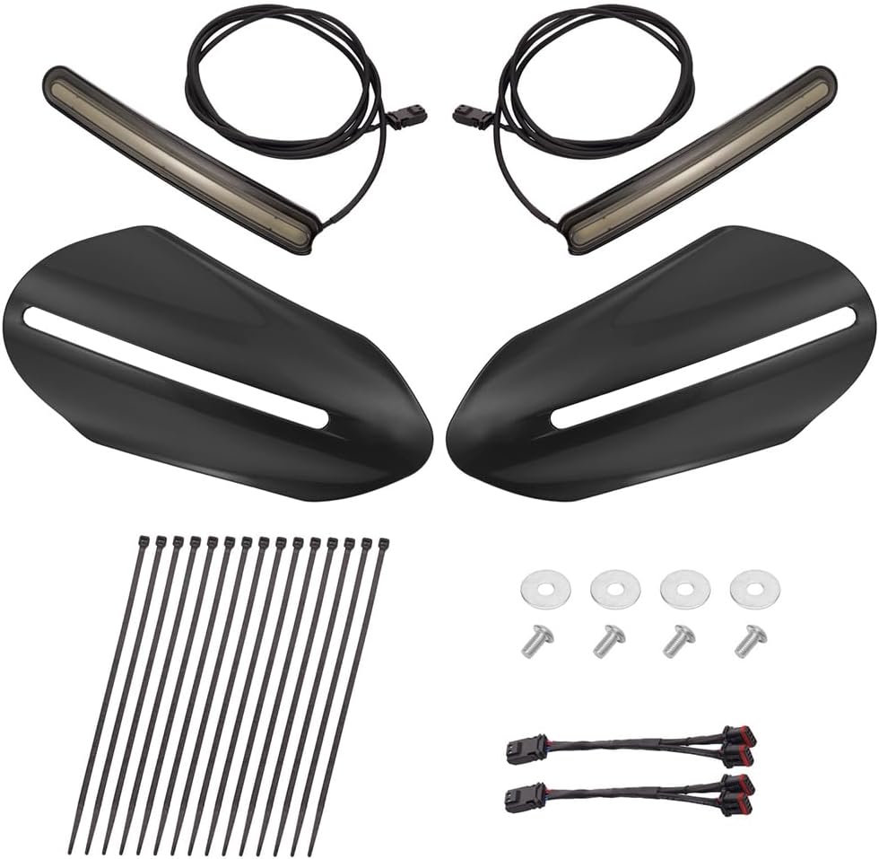 Vivid Black LED Handguards for Harley softail Touring 2024+ Boost Safety & Style with DRL, Indicators