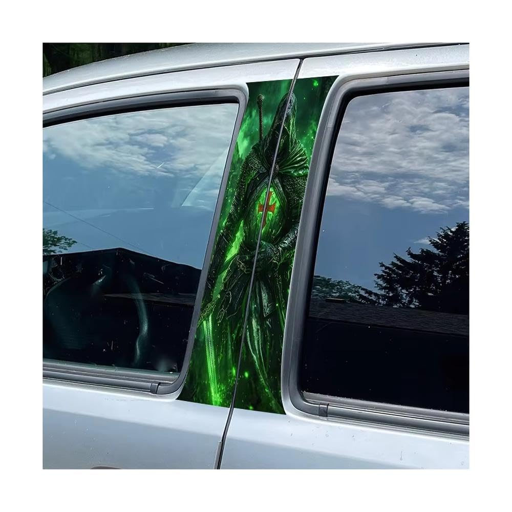 Bertdcx One Color 2 Pieces Of Automotive B-Pillar Film Undead Templar Knight Glossy Material Protective Auto Parts