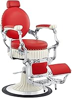 Vista 18 de Dir Silla de peluquero hidráulica resistente, sillas diseñadas antiguas de la barbería Mikado, negro