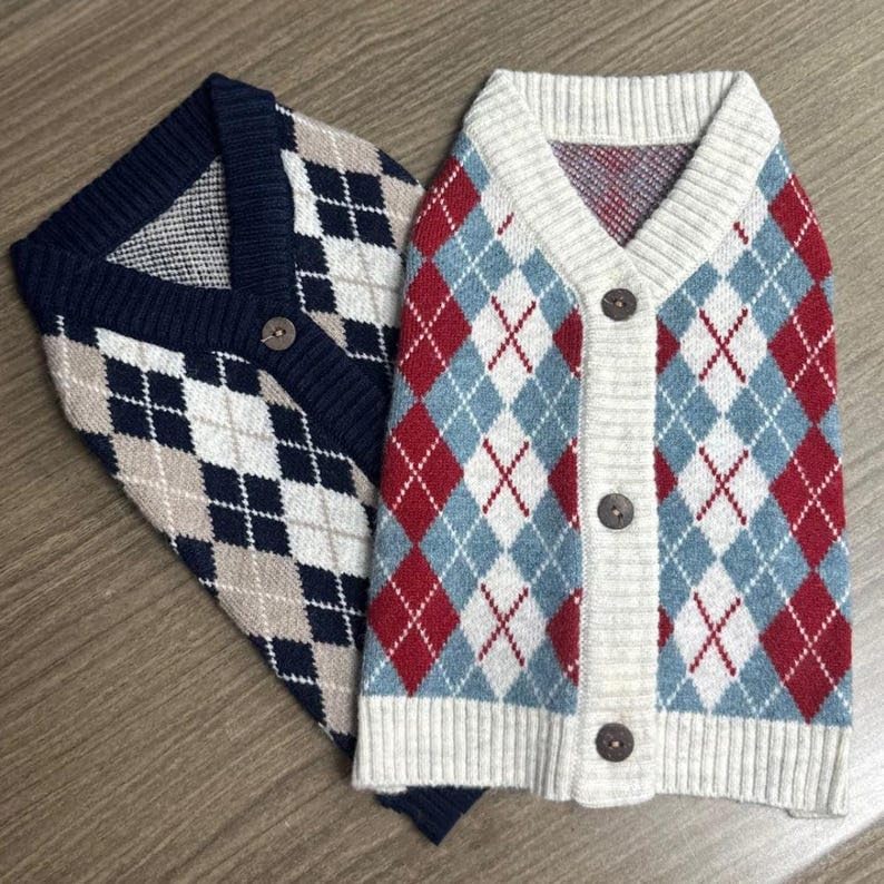 Knit Cardigan Sweater for Dogs and Cats Button Front Pet Outfit Warm Winter Apparel for Small Medium Large Pets Daily Wear Gift#1 XS - Image 4
