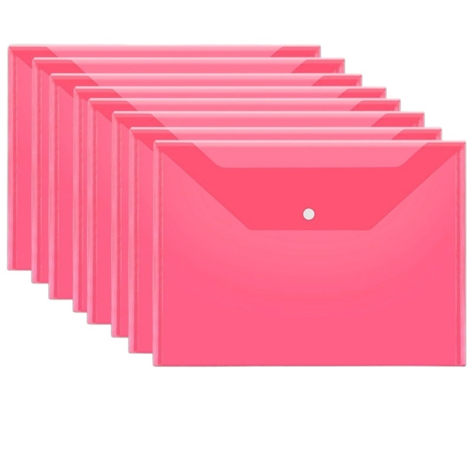 Przezroczysty folder z tworzywa sztucznego, 20 sztuk wielokolorowych przezroczystych wielokrotnego użytku. Plastikowa teczka na koperty z guzikami(Roze)