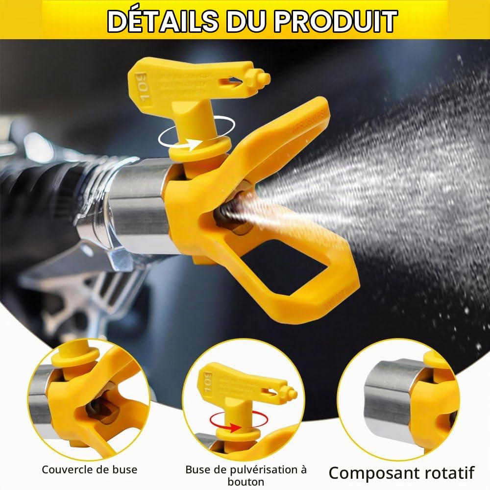 12 Pièce Buse Airless 2 Sièges de Buses 12 Filtres pour Pistolet à Peinture | Airles Buses de Pulvérisation Sans Air pour Pulvérisateurs Peinture(109,111,209,211,311,315,411,415,515,517,621,623)