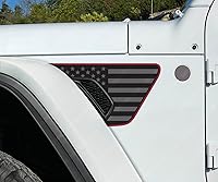 Vista 14 de Skull Daddy Graphics Banderas de ventilación estándar compatibles con Jeep Wrangler Gladiator Rubicon Mojave 392 JL JT 2018-2024 (negro mate)