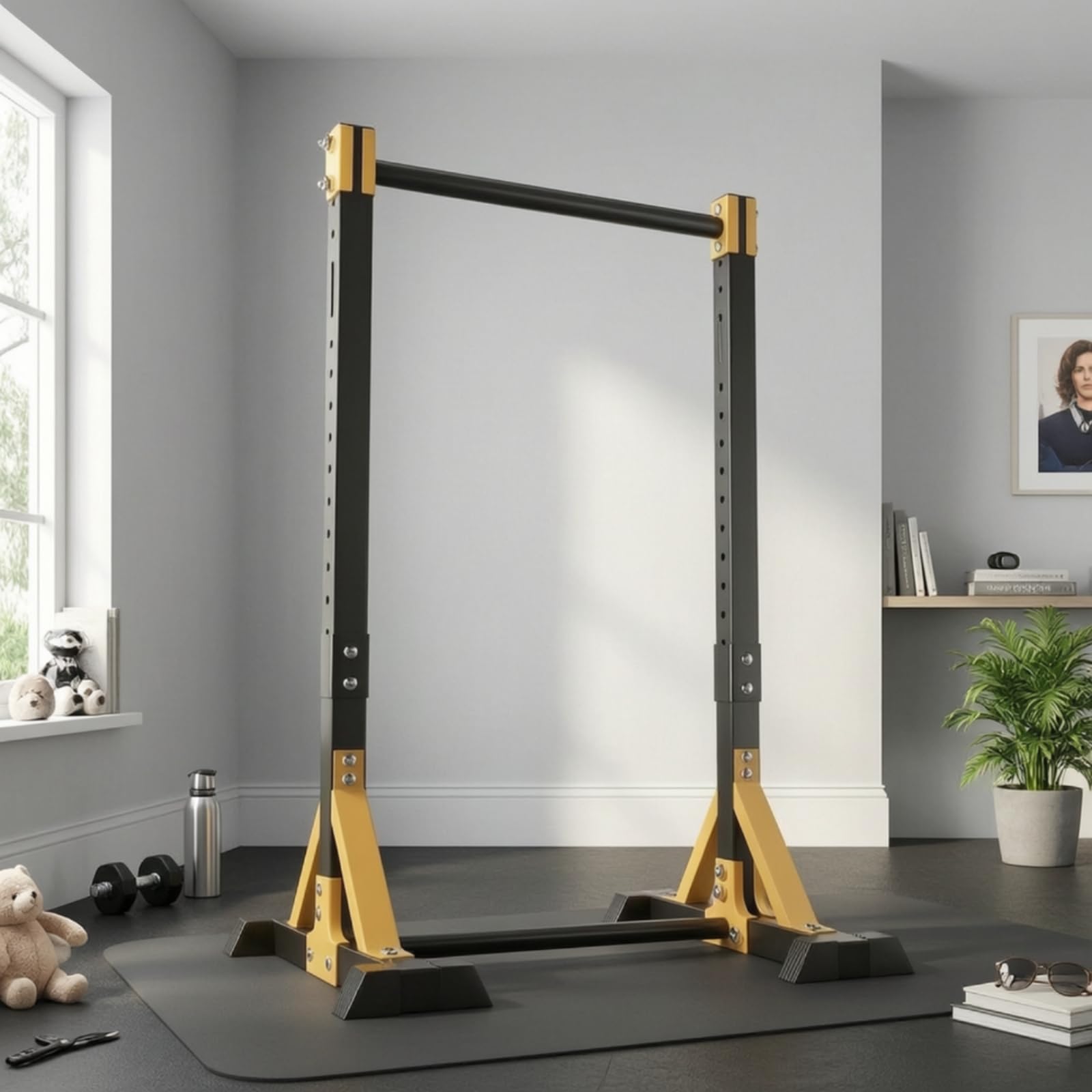 predolo Klimmzugstange Freistehende, Standard-Modell Für Die Ganze Familie – Verdicktes Stahlrohr, 1500 Kg Tragfähigkeit, Verbreiterter Einzeiliger Sockel, 2,2 M Höhenverstellbar