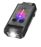 BORUIT V30 Small LED Flashlight - 365nm UV, Red/Green Light, 180° Swivel, Magnetic EDC Clip, Powerful Flashlights USB-C Rechargeable, Mini Pocket Keychain Flash Light IP65, 120dB, Black