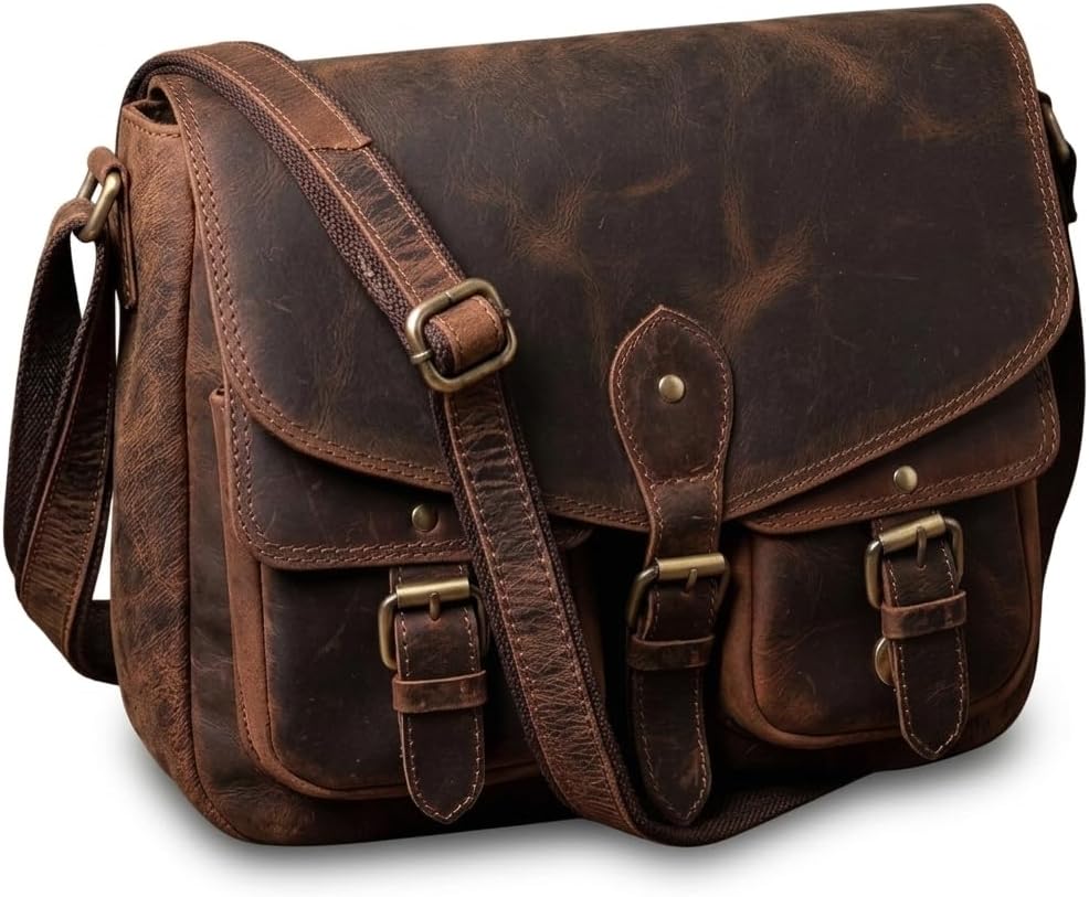 Firu-Handmade Women Vintage Style Genuine Leather Crossbody Shoulder Bag Handmade Purse | Vintage Style, Genuine Leather, Handmade, Crossbody Bags, for Woman