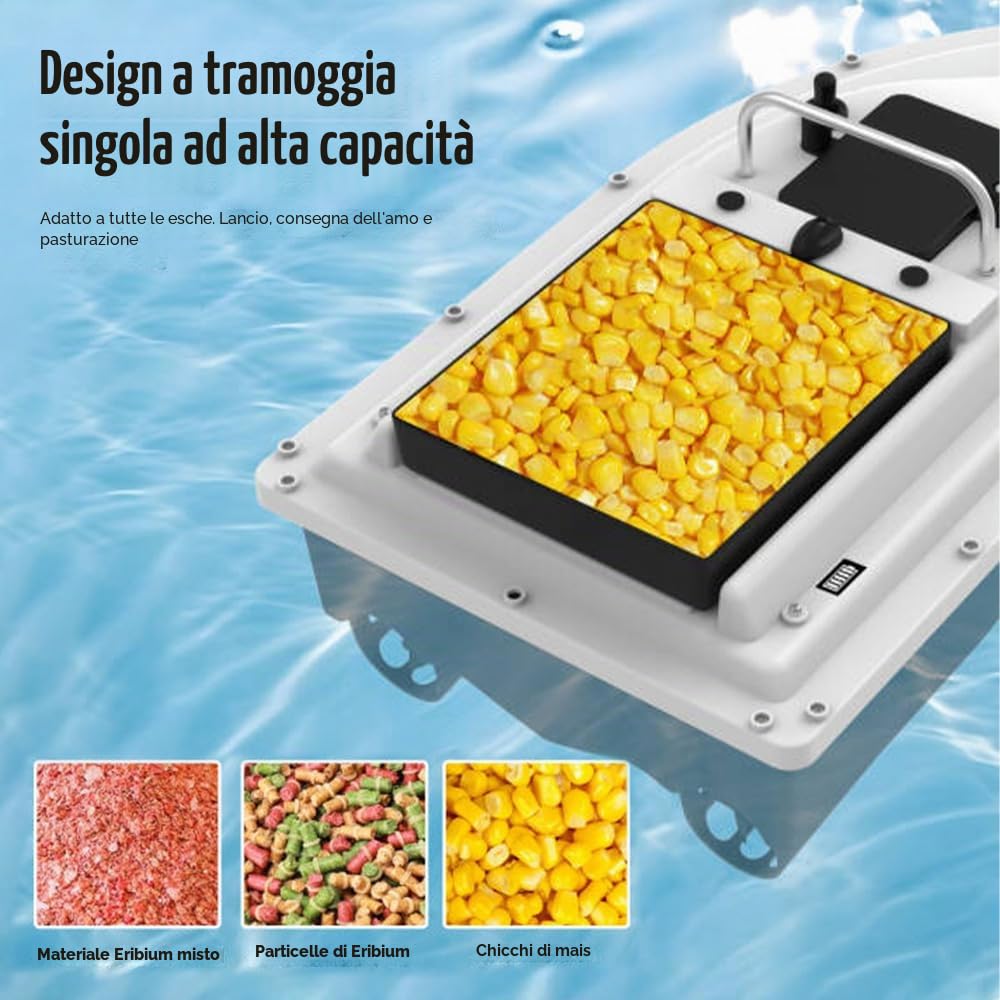 Kavolet Esca GPS, 500 m, esca RC, barca per alimentazione, pesca, telecomando wireless, pesca, barca, alimentatore da 5200 mAh, batteria di grande capacità Doppio Motore
