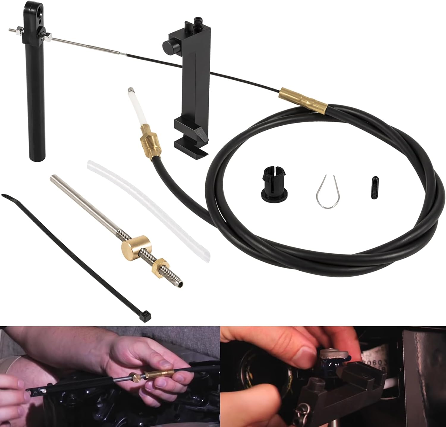 865436A02 Lower Shift Cable Kit Fit for MerCruiser Alpha Gen One & Two 1 2 MR MC Replace for Mercury Marine MERCRUISER 865436A02, 19543A10, 19543A8