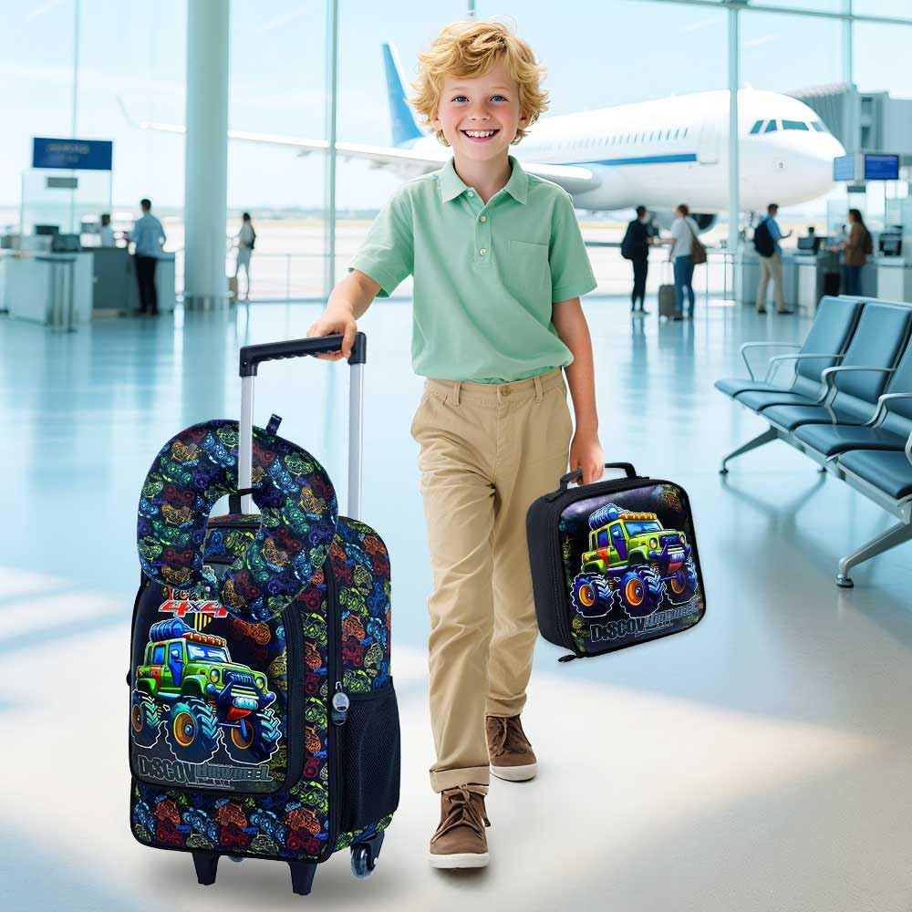 Kids Suitcase with Wheels for Girls and Boys, Rolling Carry on Luggage for Toddler Children