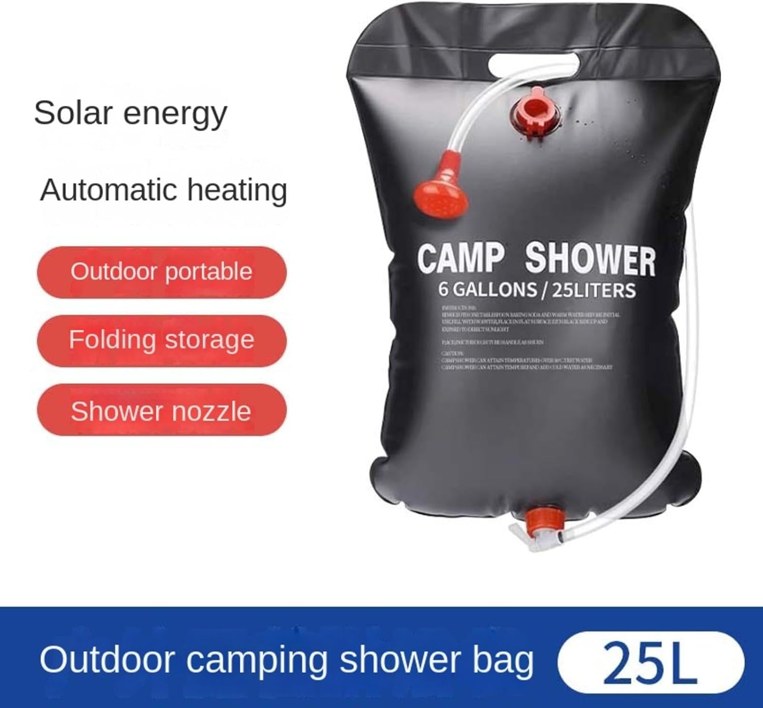 KAYNO Solar Shower Bags Outdoor Self-Drive Camping Hot Water Bag Portable Outdoor Drying Water Bath Water Bag 20L/25L