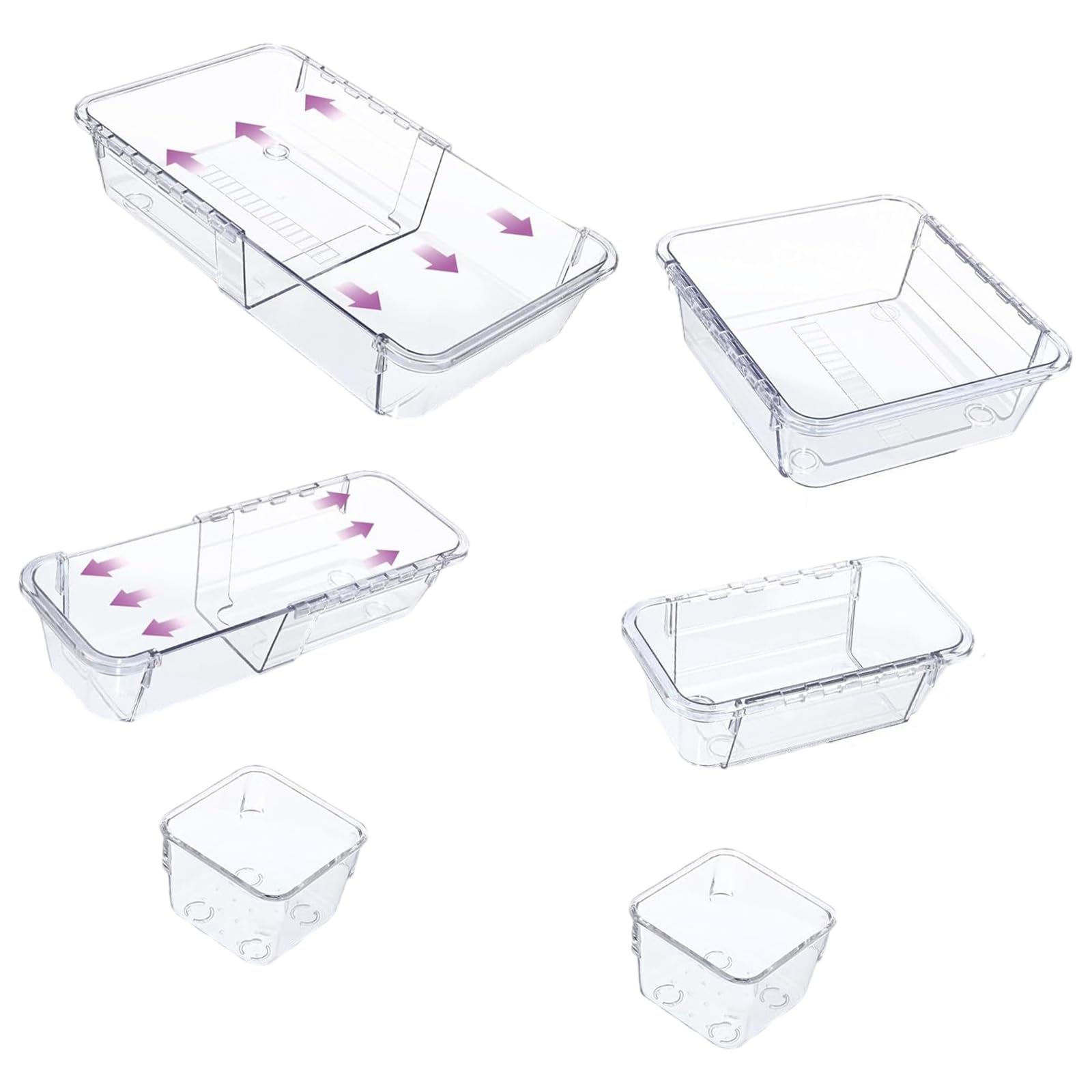 HDOYTXXM Expandable Drawer Storage Organizers Compartments Sturdy Waterproof ABS Tray for Utensils Accessories Adjustable Drawer Organizers