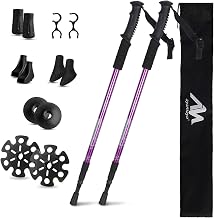 Hiking Poles - AYAMAYA Telescopic Collapsible Trekking Poles with Quick Twist Lock System - Lightweight Aluminum Alloy Telescopic Walking Sticks for Hiking Backpacking Mountaining Seniors Balance