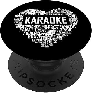 Karaoke Lover Singer Heart Gift Proud Microphone Stage Gifts PopSockets PopGrip: Swappable Grip for Phones & Tablets