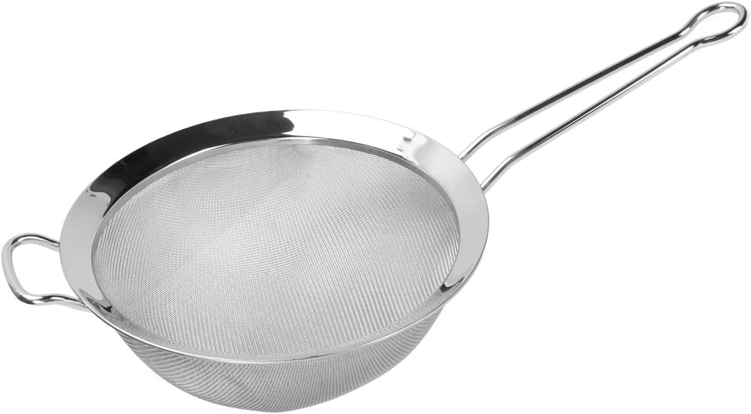 316 Stainless Steel Mesh Strainer, Large Wire Sieve Sifter Colander, Food Strainer Steel Colander with Sturdy Handle for Pasta Fruits Vegetables