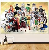 Feyigy Anime Tapestry Room Decor Backdrop Cartoon Poster Wall Art Anime anime Gifts Living Dormitory Decor 60x40 Inches(Japanese Anime Tapestries)