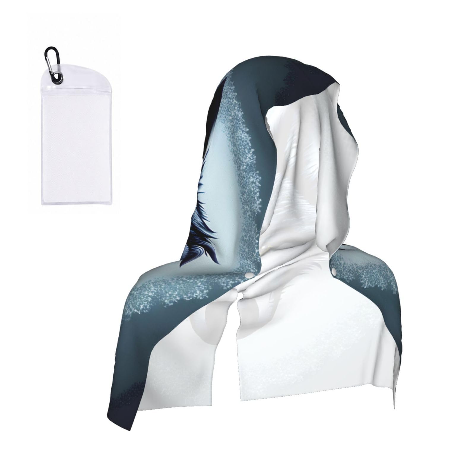 CNTDBU Fierce wolf head Cooling Towel Hooded-Instant Chill Neck Cover for Sports, UV Cooling Rag for Running Gym