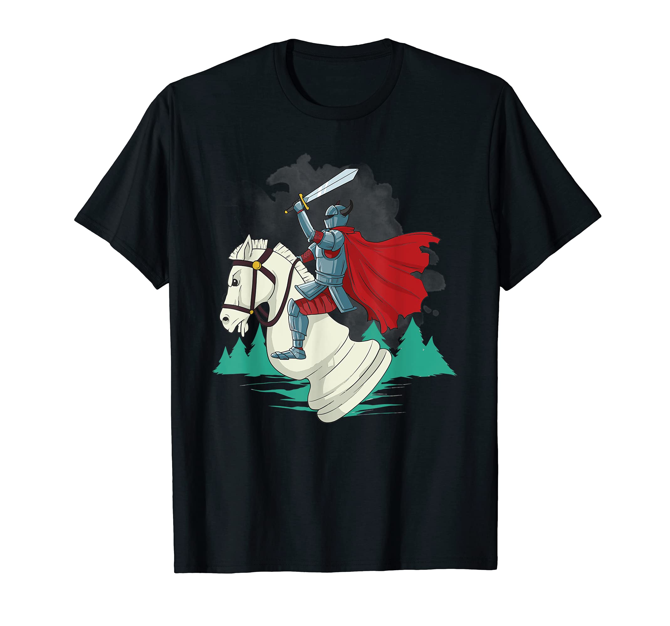 Knight Riding On The Big White Knight Chess Piece T-Shirt