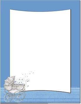 Baby Carriage Letterhead Laser & Inkjet Printer Paper Blue, 25 Pack