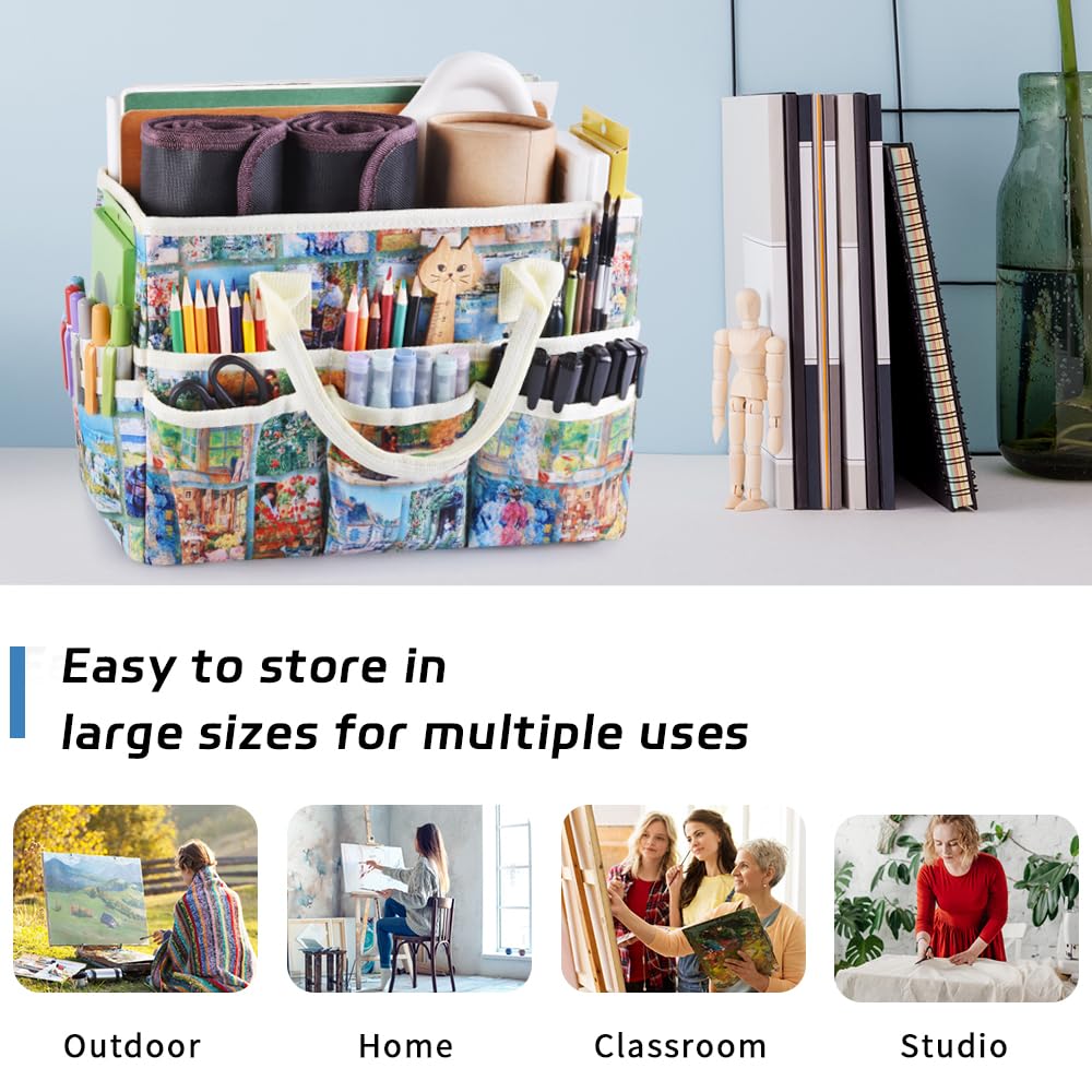 E-WEICHEN Hassam Bastel-Organizer mit mehreren Taschen, Aufbewahrungsbehälter für Kunst, Handwerk und Bürobedarf