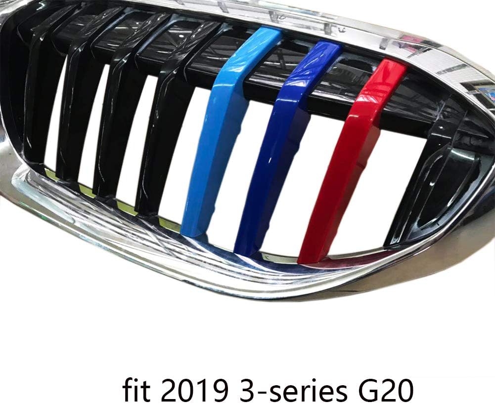Lanyun Compatible with 2019-2024 bmw G20 grill 3 series accessories grill color insert trims grill stripes with 8 vertical beam