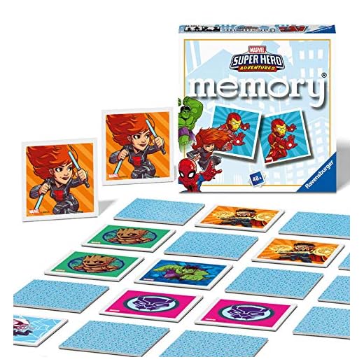 Ravensburger - Mini Memory: Marvel, Super Hero, Juego de Mesa, Juego de Mesa Niños, Juego Mesa 3 Años o más, Juegos Educativos, Juegos de Memoria, 2-6 Jugadores, 48 Cartas