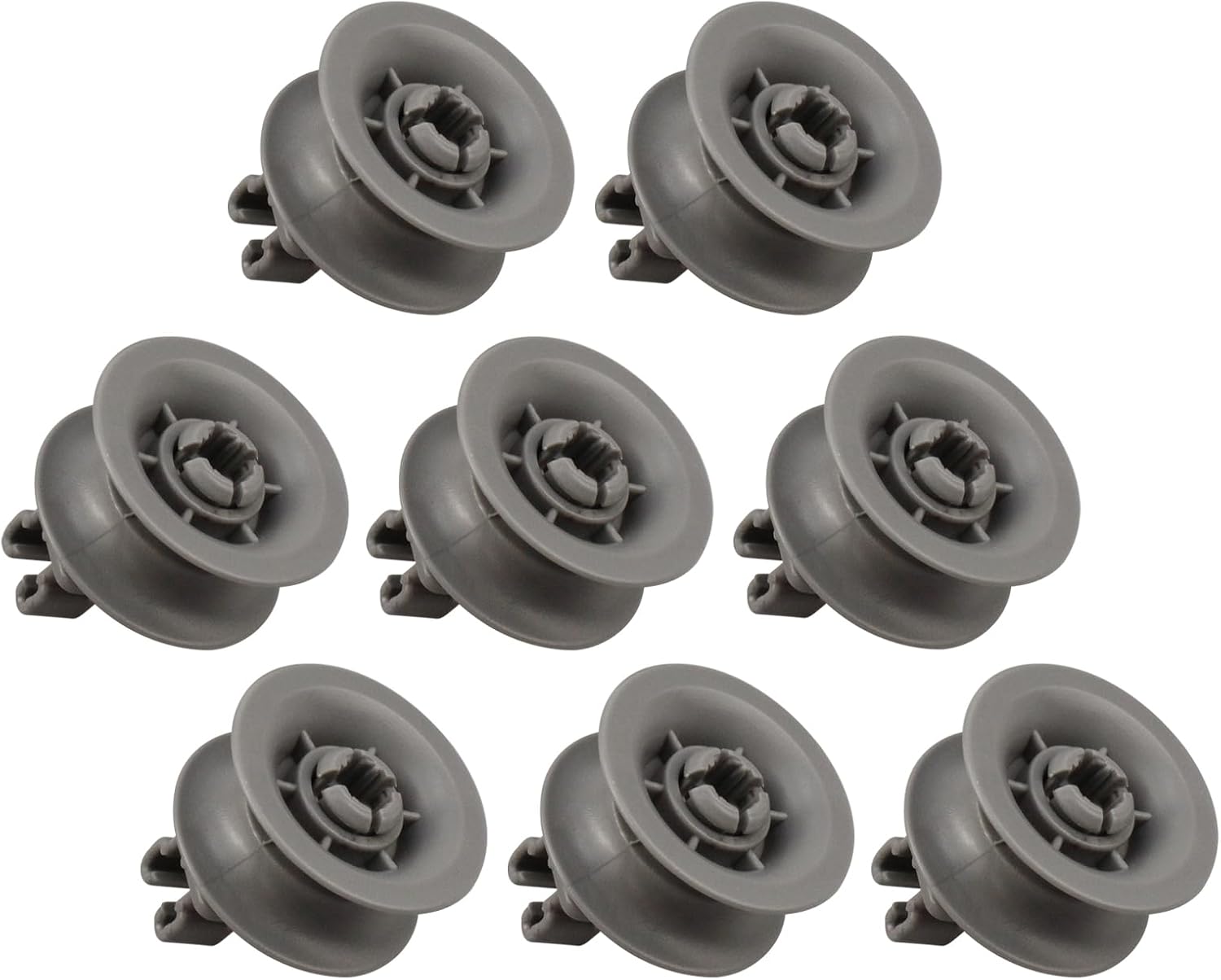 8Pcs Grey Dishwasher Upper Wheel Assembly for Bosch Dishrack Upper Rack Wheel Replace# bsh-00611475 1559847 AH3477735 AH8727387,611475