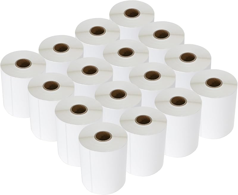 L LIKED 4000 Count 4" x 6" Direct Blank Thermal Shipping Labels with 250 Labels/Roll - Compatible with Zebra 2844 ZP-450 ZP-500 ZP-505 (16 Rolls)