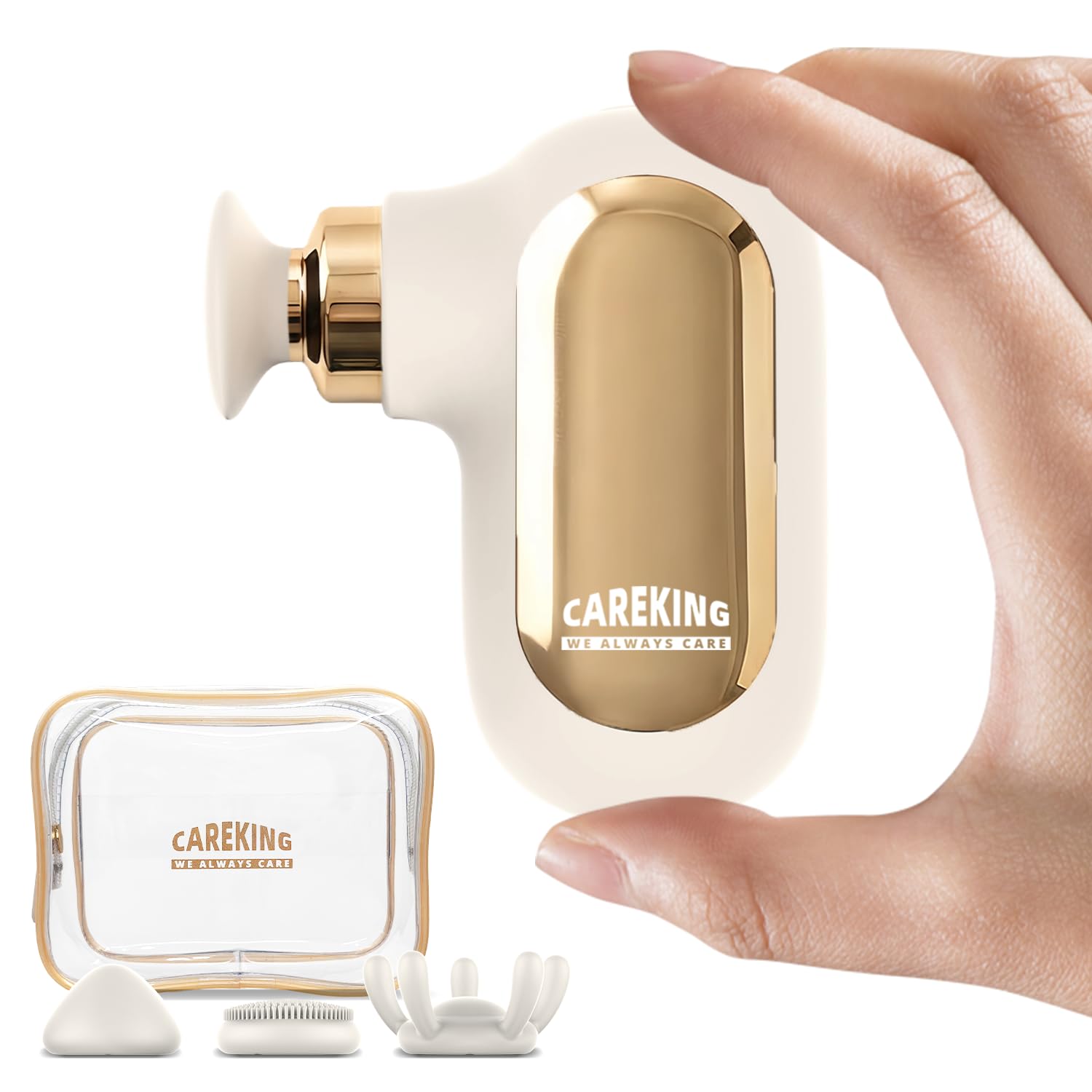 CAREKING Mini Massage Gun Travel Size, Powerful Small Massage Gun Deep Tissue for Pain Relief, Muscle Massager for Neck Shoulder Thigh Scalp Quiet