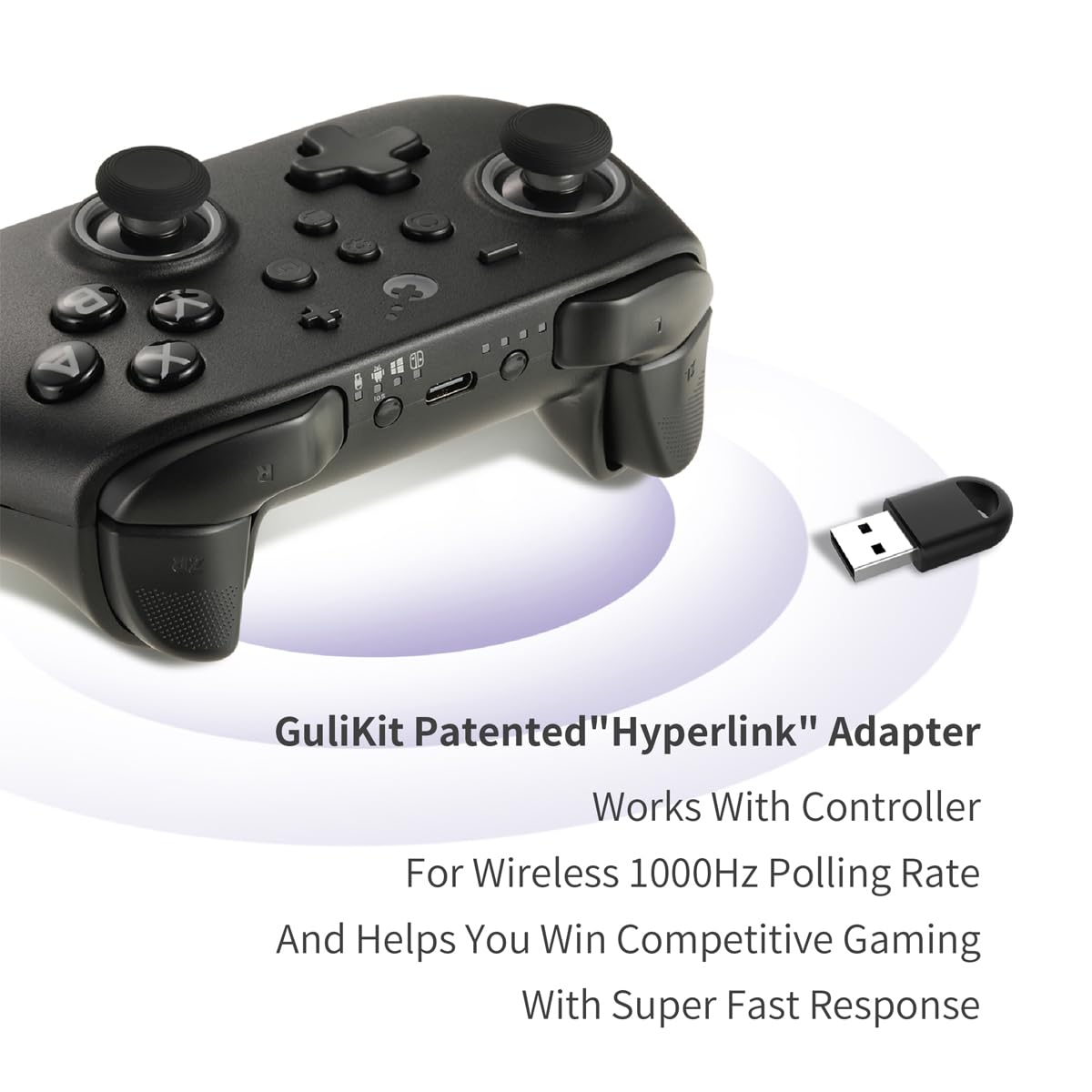 GuliKit KK3 PRO Game Controller Hall Effect Joysticks Analog Triggers Wireless Pro 1000HZ Polling Rate Maglev/HD/Rotory Vibration Compatible with Switch 2/Switch/PC/Android/iOS/Steam Deck (Retro)