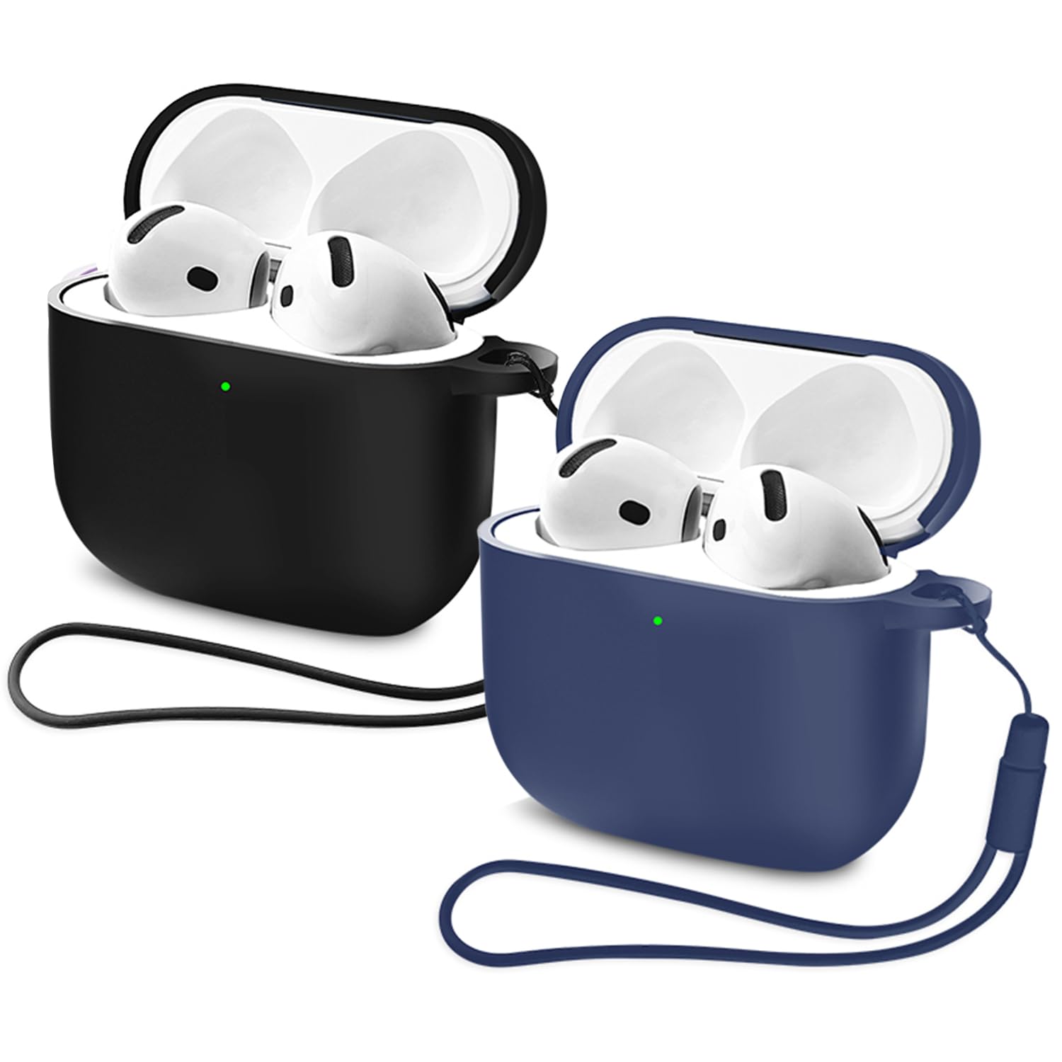 Mocarheri Funda de Silicona Compatible con AirPods 4.ª Generación con Kit de Limpiador, Fundas Protectora de Silicona para AirPods de 4 Generacion 2024, LED Visible Frontal, Negro — view 16