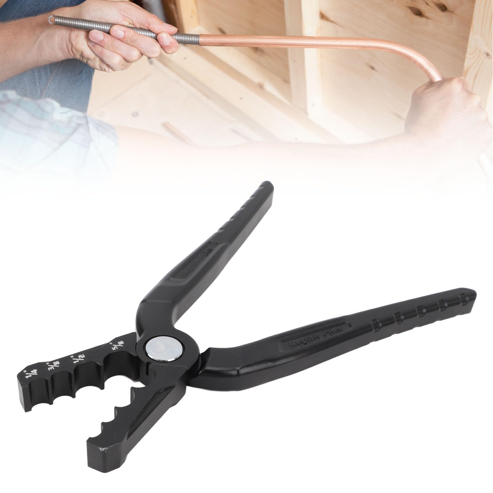 Pipe Rounding Pliers, Pipe Rounder Alloy 4 Hole 1/4 In 3/8 in 1/2 in 5/8 in Copper Tube Repair Plier for Aluminum Stainless Steel Thin Walled Iron Tube