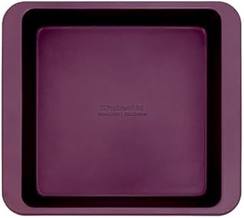 Miniatura 16 de KitchenAid Molde cuadrado de acero aluminio antiadherente de ingeniería suiza, apto para lavavajillas, contorno plateado, 9 pulgadas