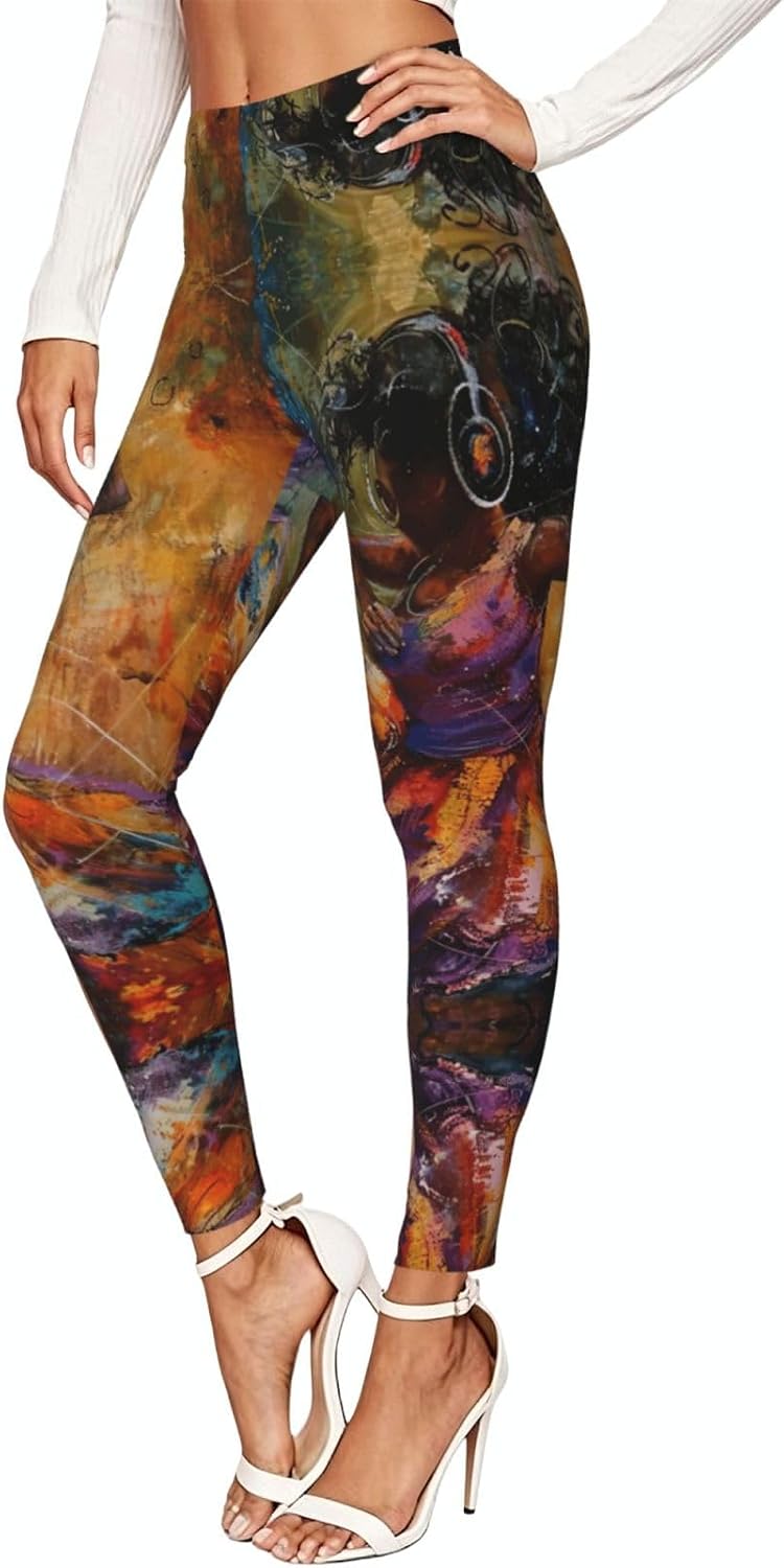 Dance with Music Print Women's Leggings,Breathable Fitness Clothing,for Gym,Running and Hiking