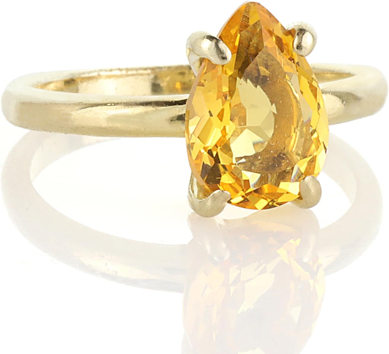 Birthstone Jewelry - Yellow Citrine Ring in 14k Gold - Alluring November Birthstone Jewelry for Special Occasions and Everyday Wear