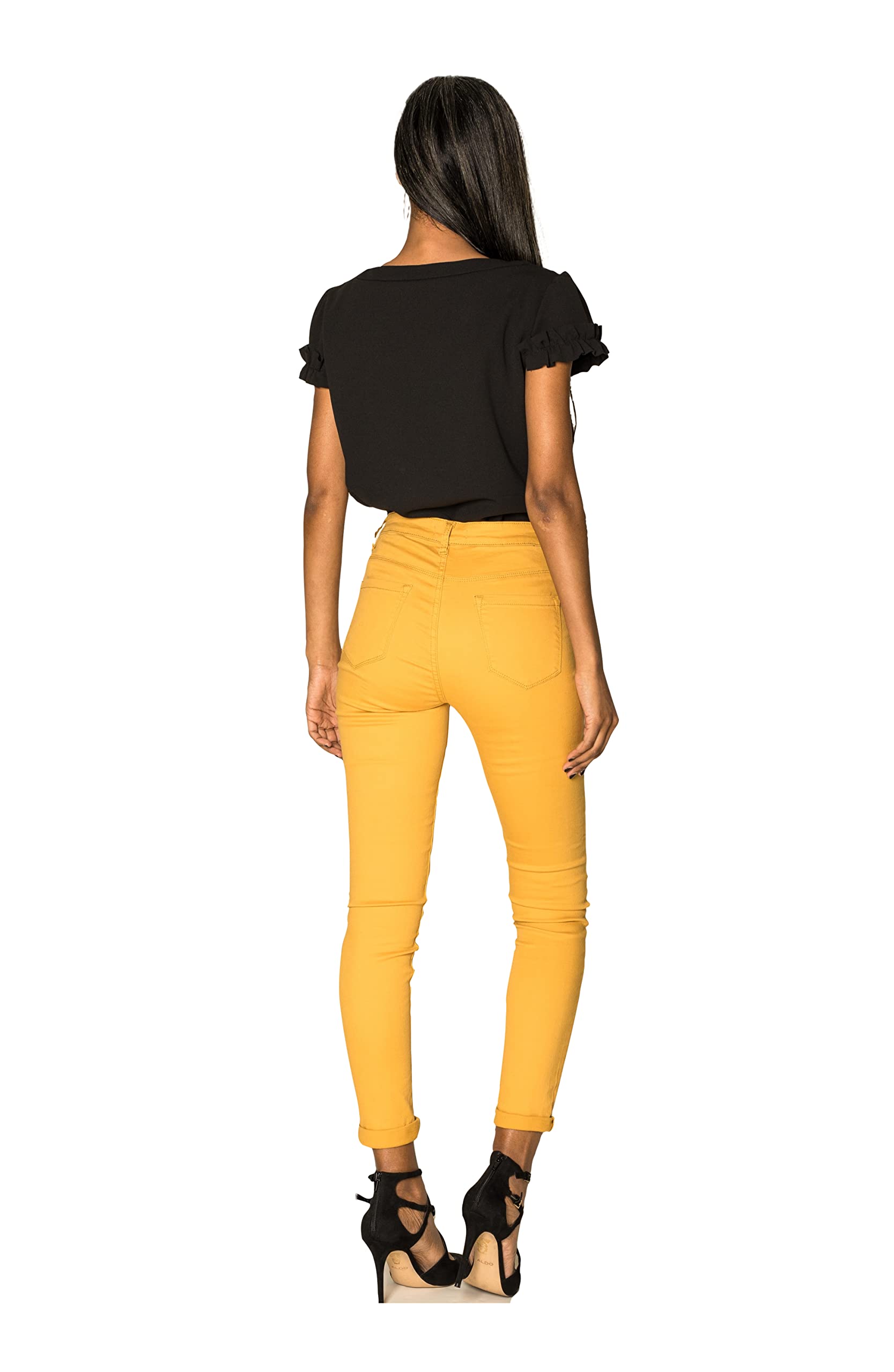 Nina Carter P056 Pantalones vaqueros para mujer, corte ajustado, cintura alta