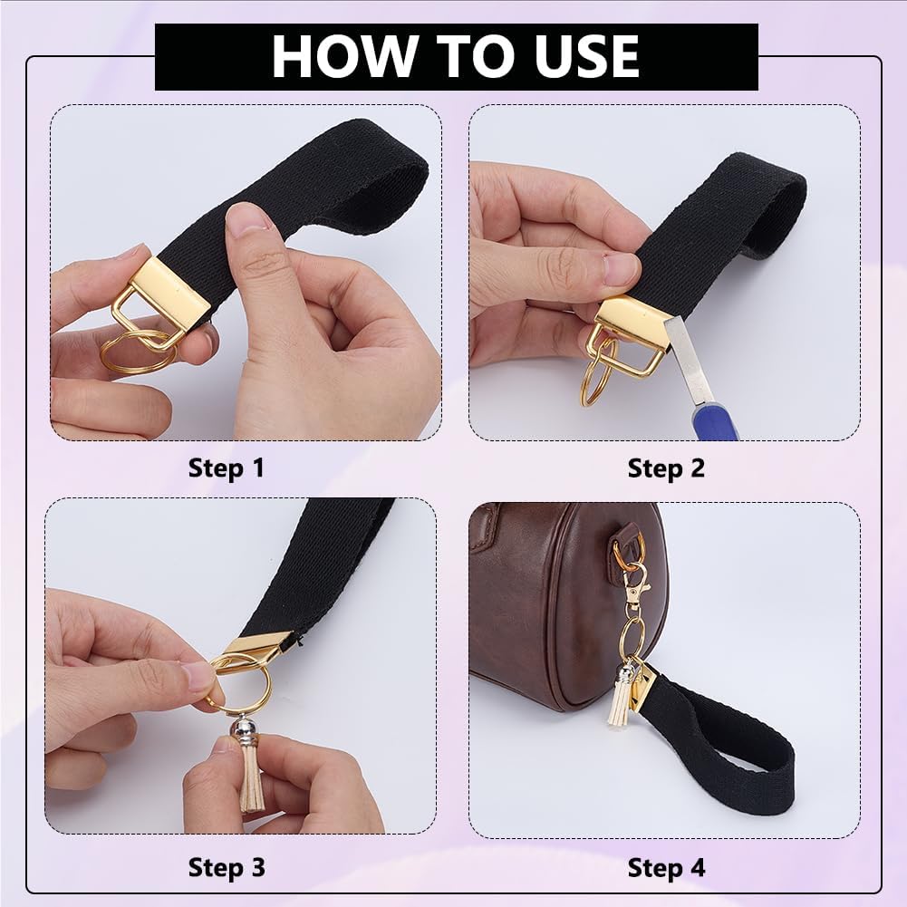 FREEBLOSS 90Pcs Keychain Hardware Set 30 Key Fob Hardware 30 Swivel Keychain 30 Tassels in 15 Colors, Tassels Keychains Bulk Charms for DIY Craft Supplies