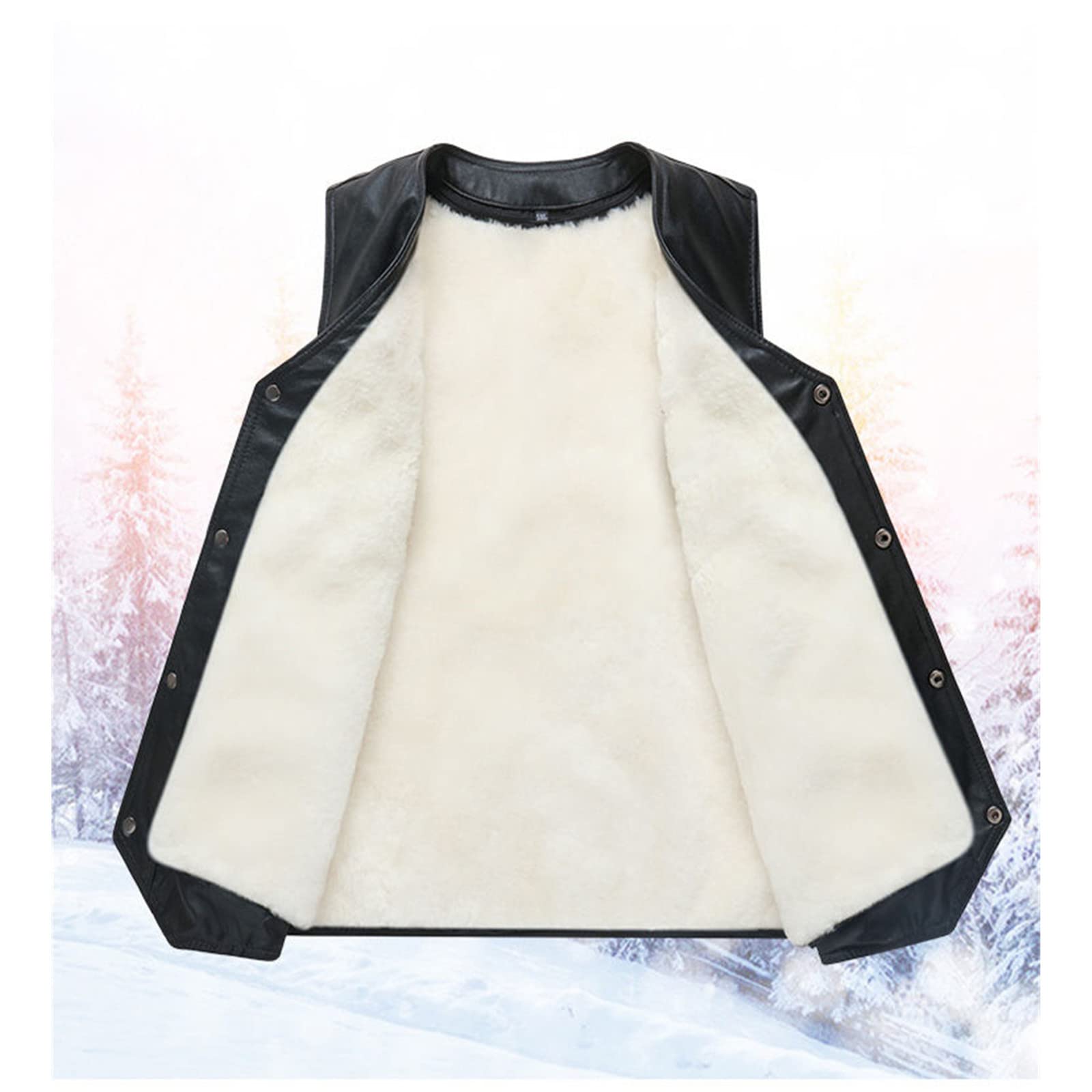 Winterjacke Herren Schaffell Weste Frühling Sommer Weste Pelz Lederjacke