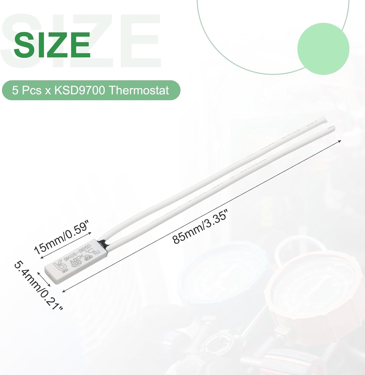 uxcell 5Pcs KSD9700 Thermostat, NO Temperature Control Switch 80C N.O 2A Plastic Bimetal Normally Open Thermal Protector Thermal Switch