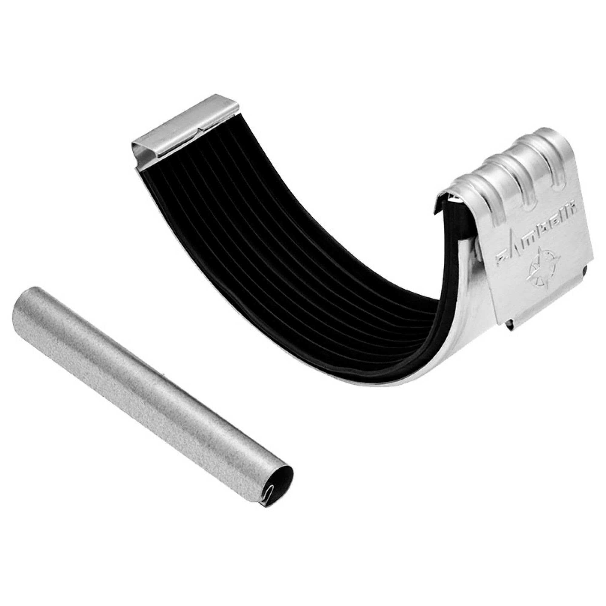 ZAMBELLI Raccord Gouttière Zinc 125cm Argent, Demi-​Ronde, Connecteur Étanche