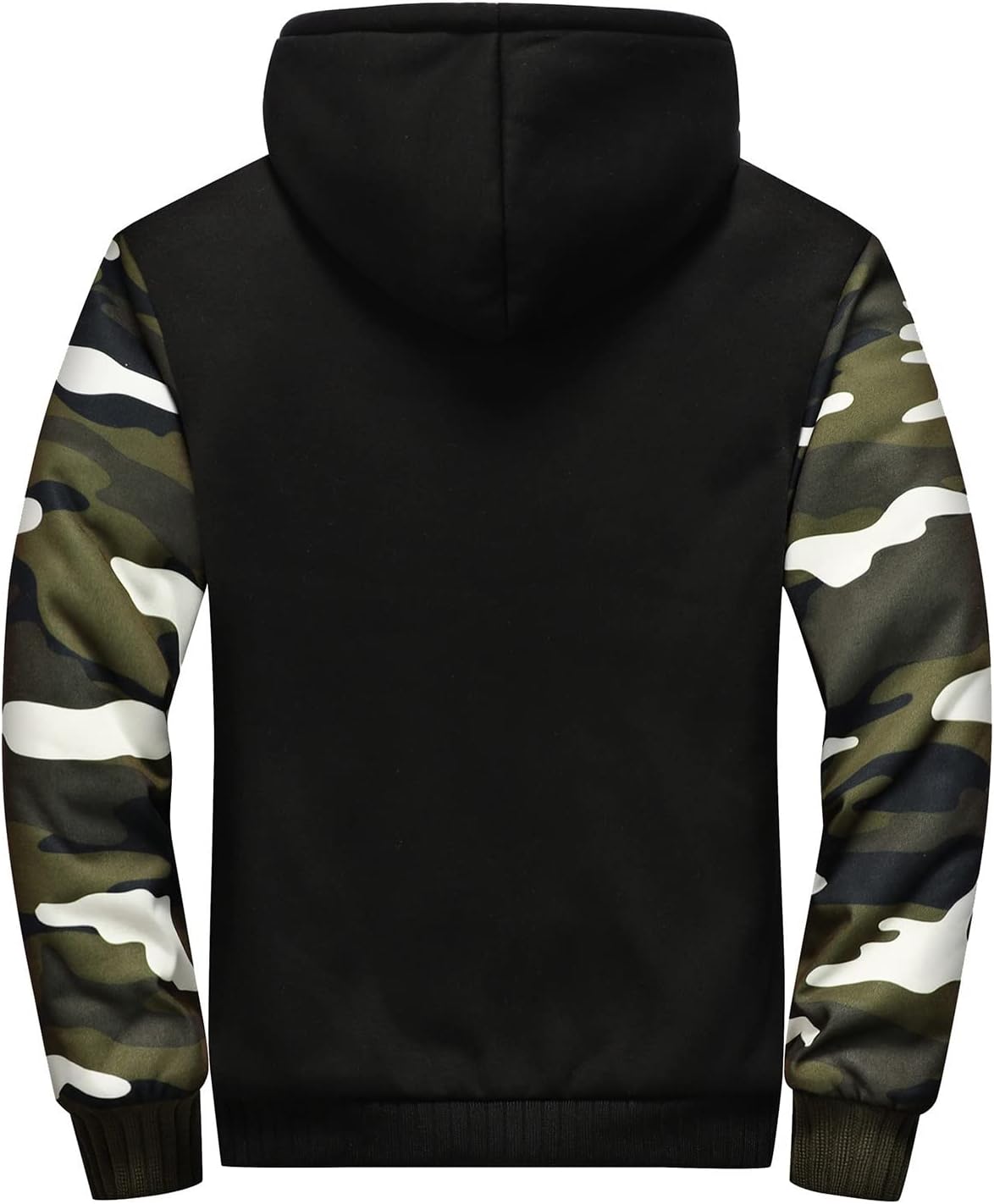 Hoodies for Men Black Zip up Fleece Sweatshirts Autumn Winter Warm Thick Coats Sherpa Jackets Outerwear with Pockets