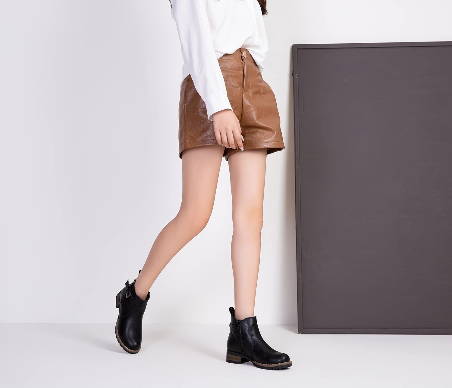 JEOSSY Women's 9006 Ankle Boots Short Chelsea Booties for Women Low Heel with Zip - Image 2