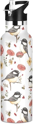 Miniatura 21 de Robust Australian Shepherd Dogs White Double-Wall Insulation Reusable Water Bottle Insulated with Straw Lid BPA-Free Leak Proof for Sport Gym