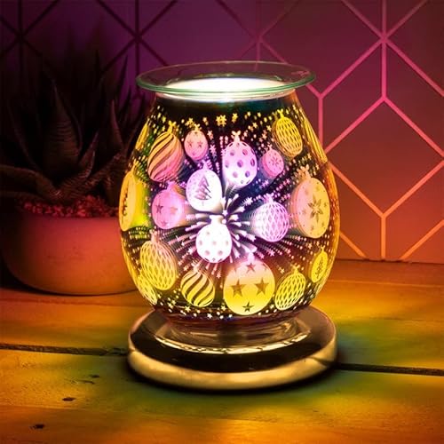 lesser and pavey LP51888 Bulb Shaped Desire Aroma Touch Lamp | Gold 3D Baubles design | 1 Pc, Multicolor
